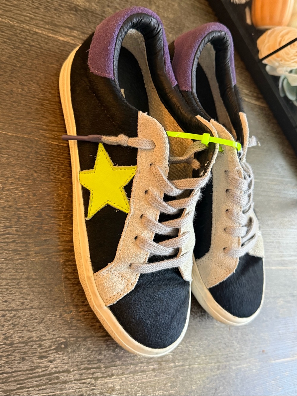 Vintage Havana Dede Neon Star genuine calf hair sneakers 6